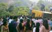 College bus overturns at Benjanapadavu;  several students injured